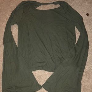 Hollister green long sleeved shirt